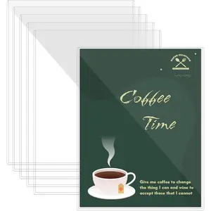 6 count 8.5 x 11 Certificate Document Protectors,Clear Rigid Plastic Coloring Page Protector,Clear Plastic Sleeves for Paper 8.5 x 11