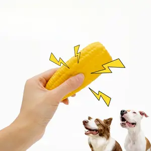 Latex Squeaky Corn Dog Toy, Durable Chew Toy for Puppy Interactive Play & Boredom Relief