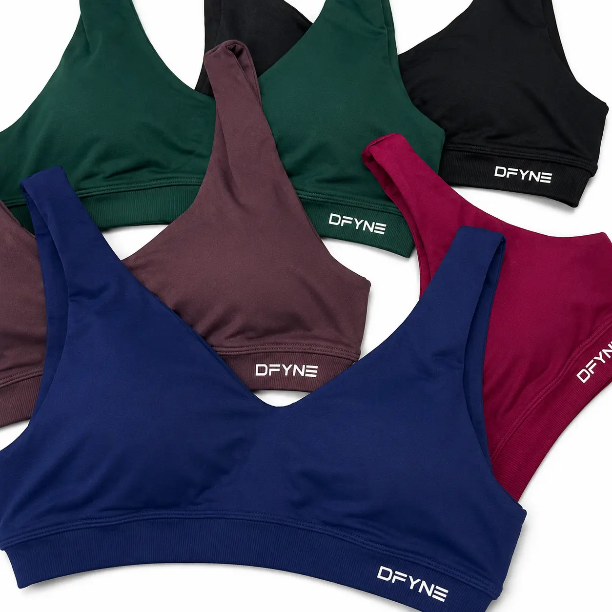 DFYNE Women's Seamless Wireless Sports Bra, U-Neck Padded Workout Bra, Comfortable Yoga Gym Activewear Top, Yoga Fitness Activewear