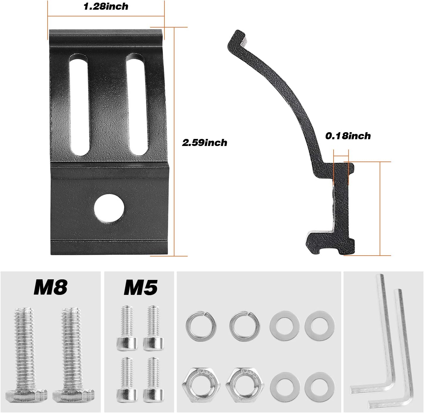 LED Light Bar Mounting Brackets 2PCS, Adjustable Bottom Mount Bracket Kits for LED Pod Lights Cubes Off Road Work Light Bar Fog Lights