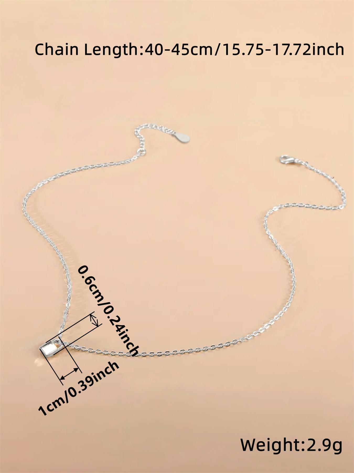 925 Sterling Silver Lock Design Pendant Necklace for Women, Dainty Necklace, Minimalist Chain Necklace, Fashion Jewelry for Party, Daily Clothing Decor, Trendy All-match & Exquisite Jewelry for Birthday Gift