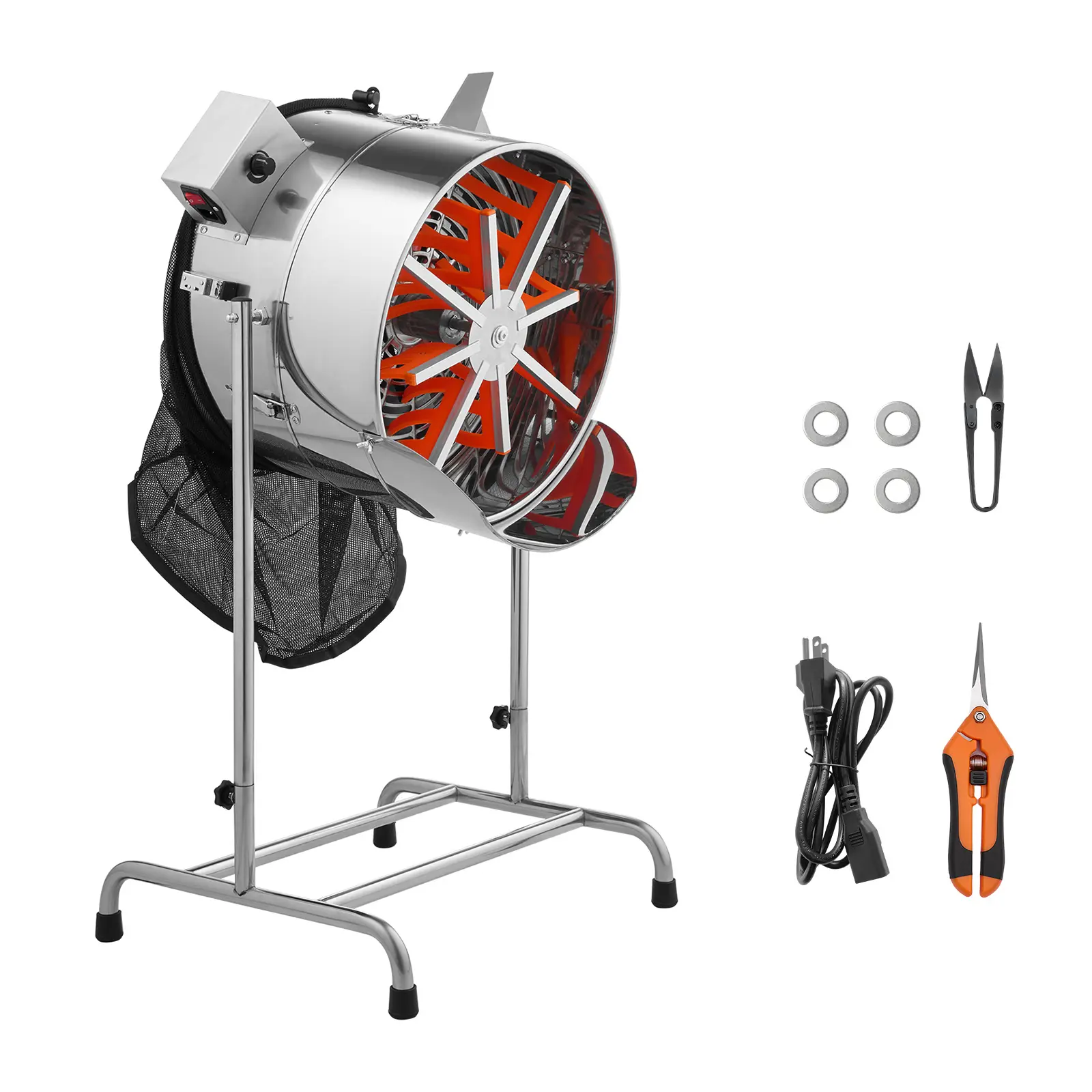 Electric Bud Leaf Trimmer, 18 in Tiltable Bud Trimmer with Sharp Stainless Steel Blades, Adjustable Speed, Hydroponic Cutting Machine with Collection Bag Hand Pruner & Scissors