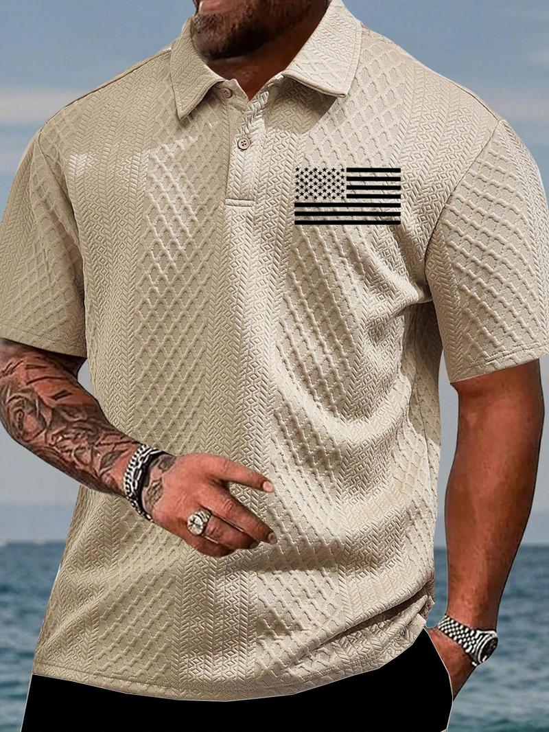 Men's Regular Fit Solid Color Polo Shirt, Casual Short Sleeve Collared Top for Summer, Fashion Men's Clothes for Daily Wear