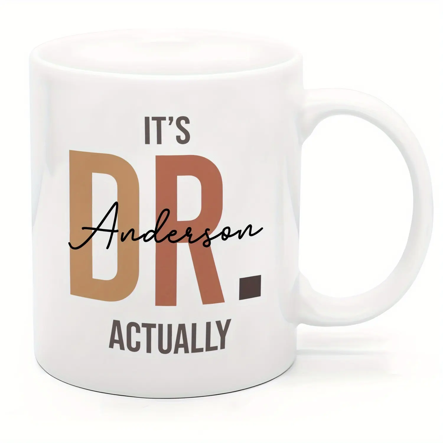 Dr. Personalized Custom Doctor Mug with Name, It's Dr Actually, Doctor in Progress, Doctorate, Doctoral Student, PHD Gift, New Doctor, Future, Loading, Gift for Sister, Brother, Friend, Family - Funny Ceramic Coffee Milk Tea Cup, 11oz