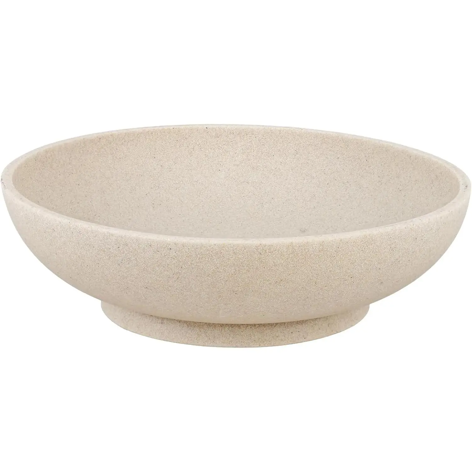 Large Decorative Bowl, Modern Beige Artificial Stone Fruit Bowl for Kitchen Counter, Handicraft Home Decor Bowl, Stylish Key Bowl for Entry Table