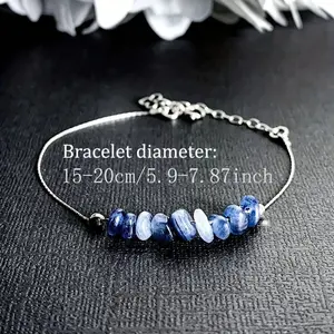 Relieves Anxiety with Blue Sapphire Crystal Bracelet And Silvery Ankle Bracelet to Negative Emotions
