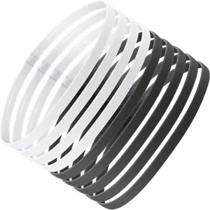 9 Pieces Thick Non-Slip Elastic Sport Headbands, Elastic Silicone Grip Exercise Hair and Sweatbands for Yoga (Black, White)