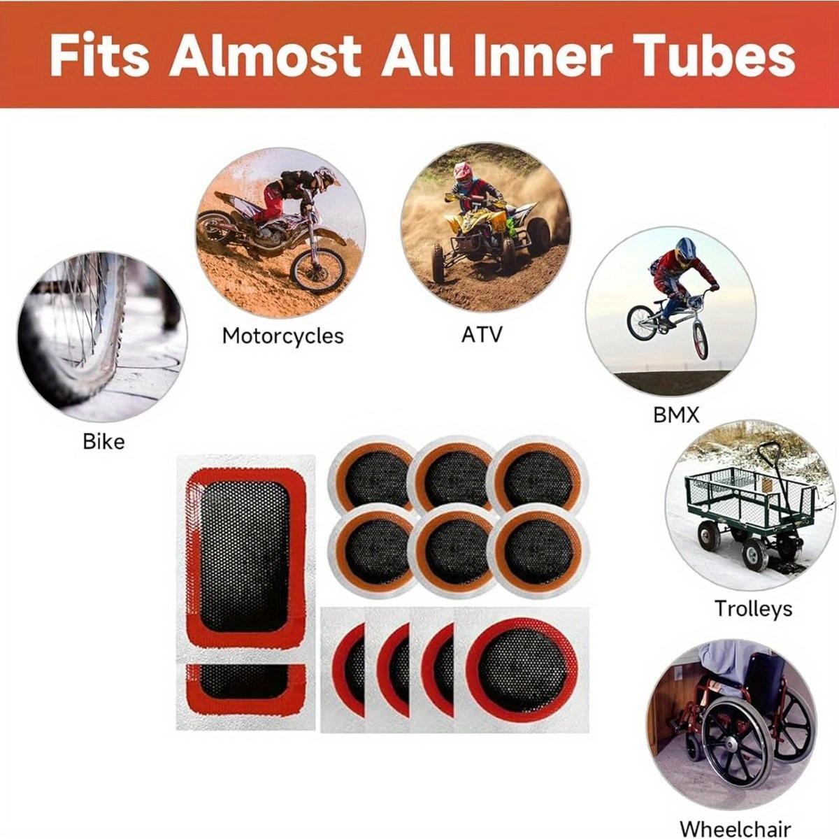 Bicycle Tire Repair Kit, 56pcs/set Self-adhesive Puncture Repair Kit, Multifunctional Bicycle Repair Tool with Glue-free Patch, Suitable for Road Bike Bike Tools