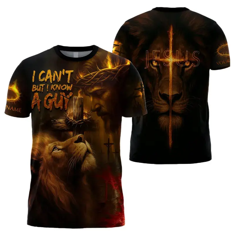 I Can't But I Know A Guy Graphic T-Shirt, Faith Cross Faith Based Casual Tee.Classic Bible Verse Christian Apparel, Meaningful Religious Outfit & Perfect Gift For Believers.#TikTokMadeMeBuyIt#ChristianTee#FaithBasedShirt#ReligiousGift