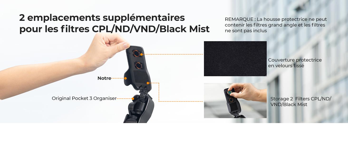 K&F CONCEPT Gimbal and Lens Protector Compatible with DJI Osmo Pocket 3, Screen Lens Cover with Hard Shell and Soft Interior, Quick Open/Close and Compact Design