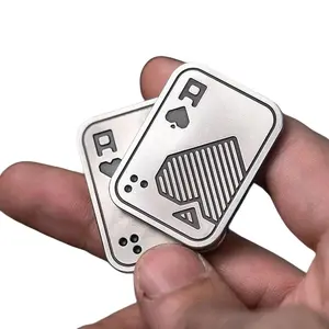 Vintage Metal Magnetic Poker Card Push Toy, Edc Finger Clicker, Asmr Sound Stress Relief, Office Desk Anxiety Relief Tool, Unisex