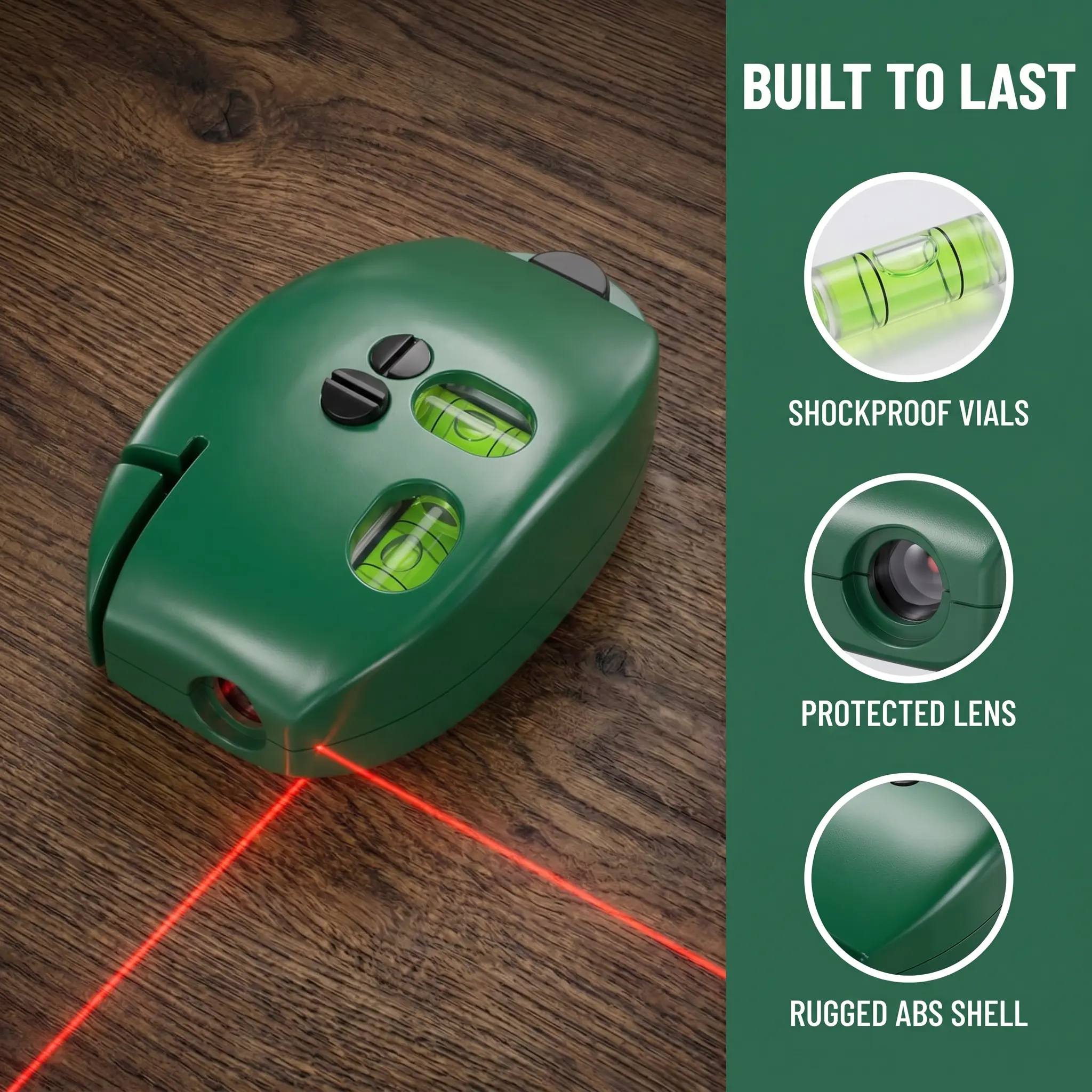 Portable 90 Degree Electronic Red Light Scale Green Light Level Self-Leveling Parallel Line for Construction
