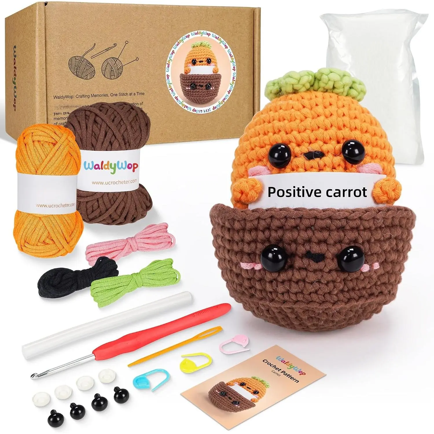 Beginner Crochet Kit: Wobbles Crocheting Starter Kits for Adults - Learn to Crochet Set w/Step-by-Step Video - Complete Knitting Kit, Easy Crochet Yarn, Birthday Gifts for Women