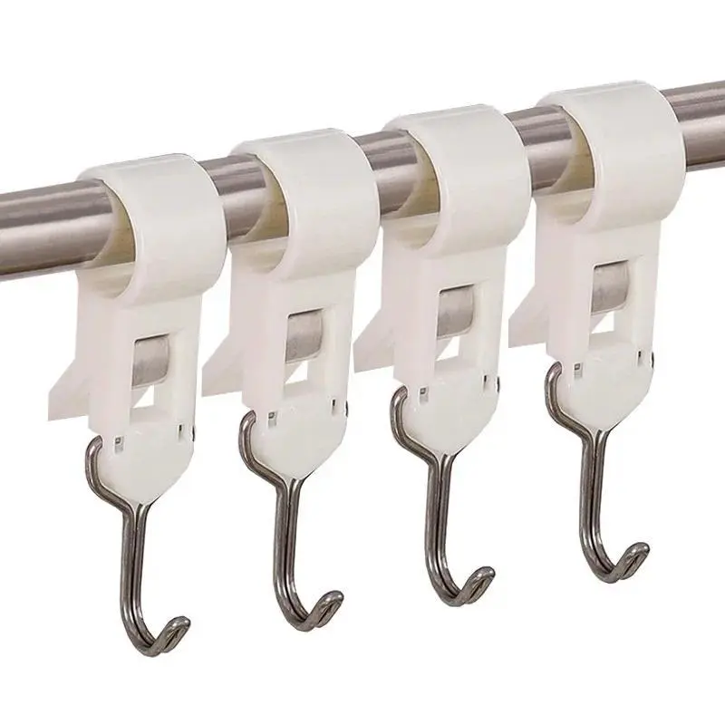 4-12pcs Tube Clamp Hook Kitchen Bathroom Multi-function Hanger Hook Clasp Towel Rack Pipe Clip Hooks Removable Clamp Towel Hooks
