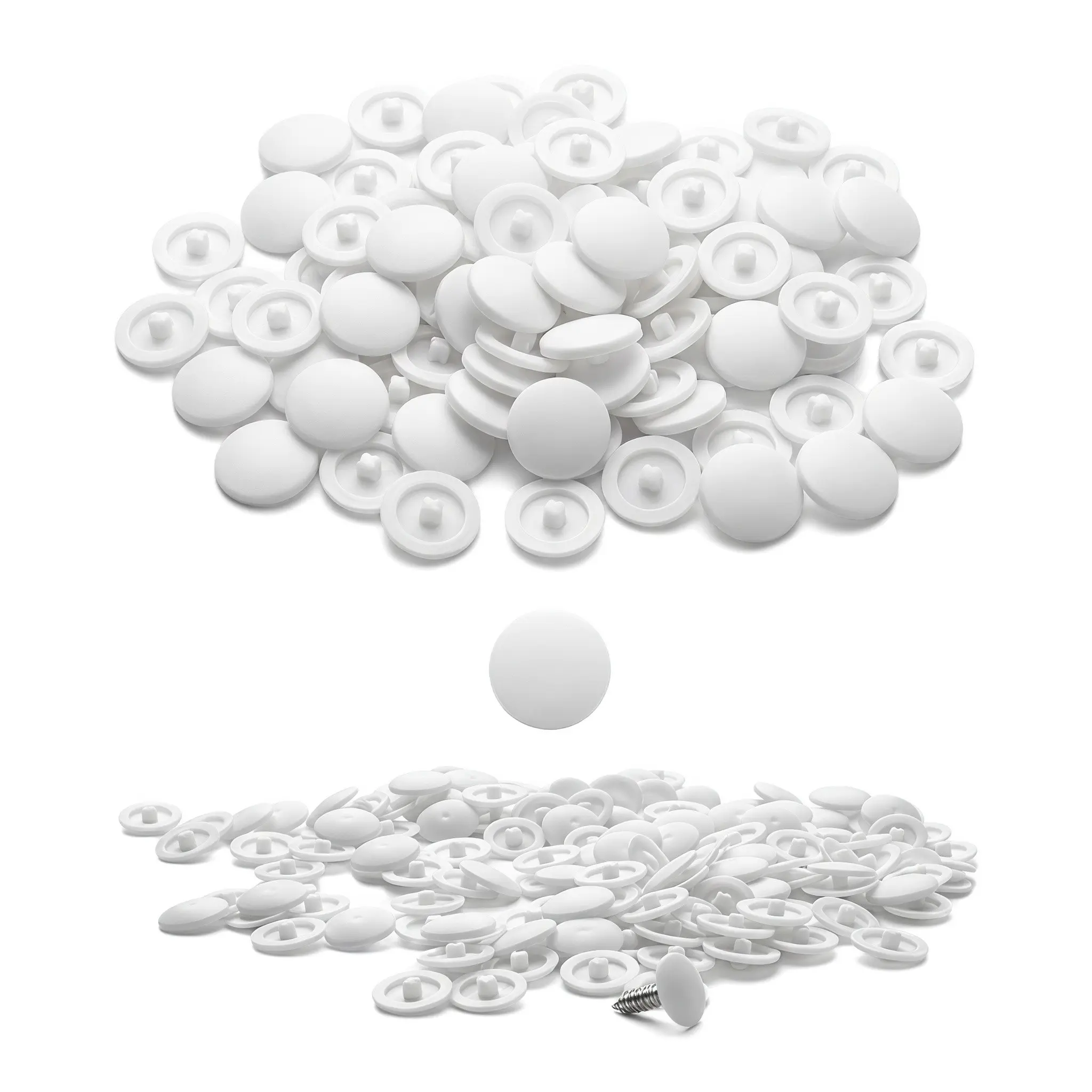 250/500pcs Plastic Self-Tapping Screw Cap, Screw Protection Cap for Crosshead Screws, White/Black Screw Cover for Cabinets, Bookshelves, Shoe Cabinets