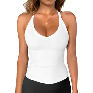 A sophisticated girl's wardrobe iGENJUN Workout Tops for Women Racerback Basic Tank Summer 2026 Camisole V Neck Slim Fit Ribbed Sleeveless