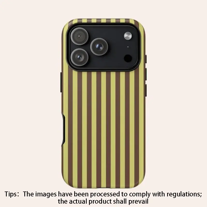 This pistachio green and brown striped rugged 2-in-1 phone case Cover features a durable, shock-absorbing, protective, Shockproof design. Compatible with iPhone 17, 16, 15, 14, 13, 12, 11 Pro Max Plus, and Samsung Galaxy S25, S24, S23 Ultra