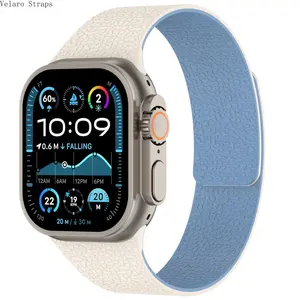 Lychee Grain Magnetic Silicone Apple Watch Band, Sports Strap Compatible with Series 1–11, Ultra & SE (38–49mm)