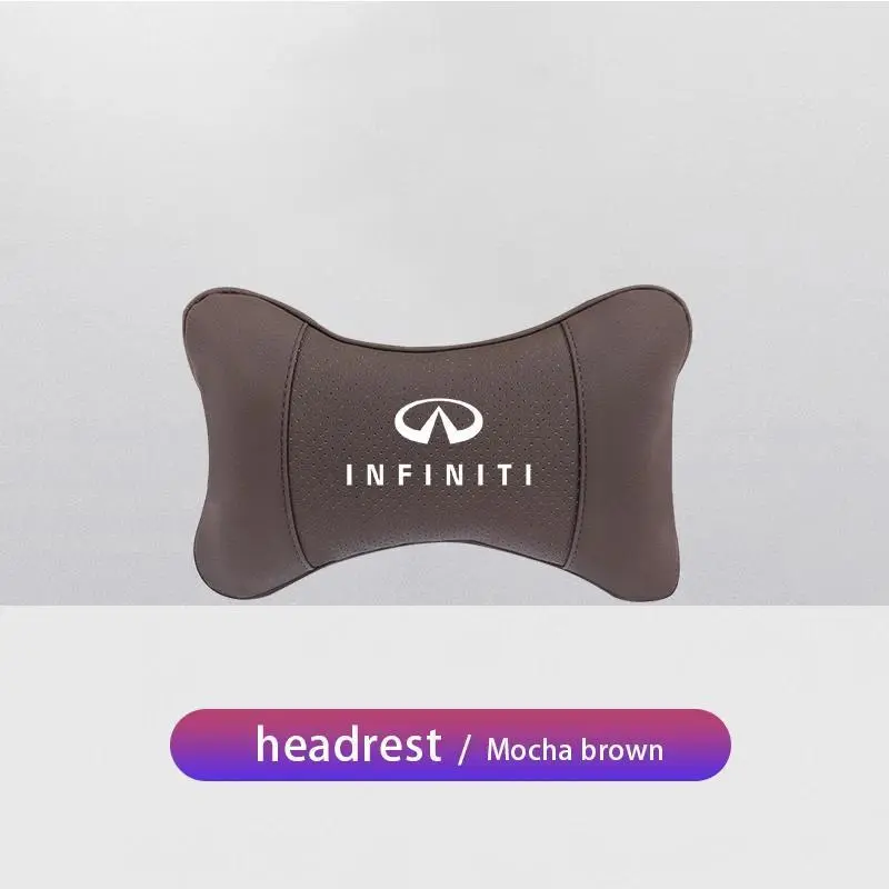 1Pcs Car Seat Headrest Auto Logo Neck Pillow For Infiniti Q50 Q30 QX50 QX60 FX35 QX30 QX80 Q60 G37 FX30 M37 ESQ JX35 QX70 FX50
