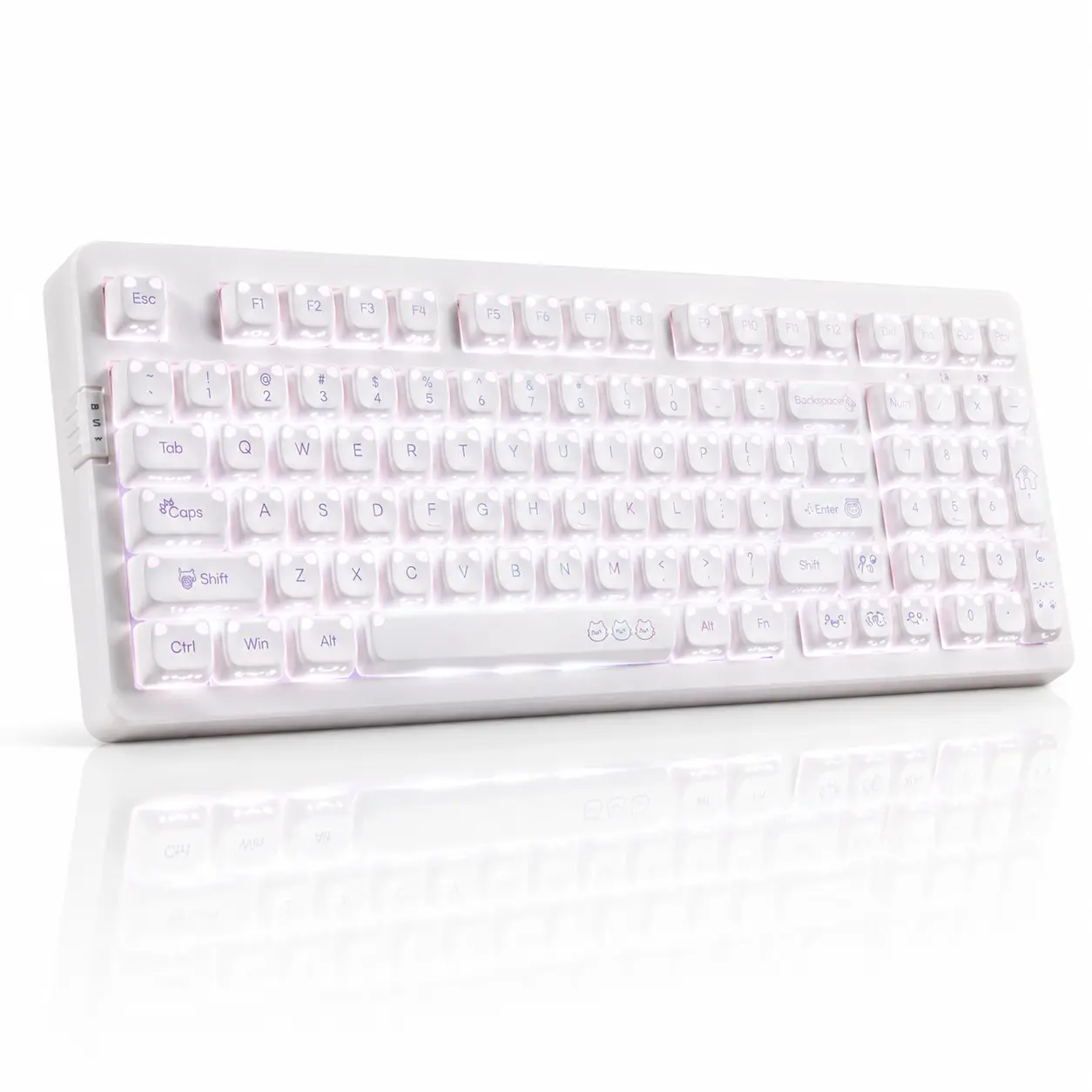 ZORNHER ZH980 Wireless Mechanical Keyboard, Hot Swappable Custom Keyboard, Pre-lubed Linear Switches, Gasket Structure, RGB Backlit Gaming Keyboard, Astronaut Theme (White)