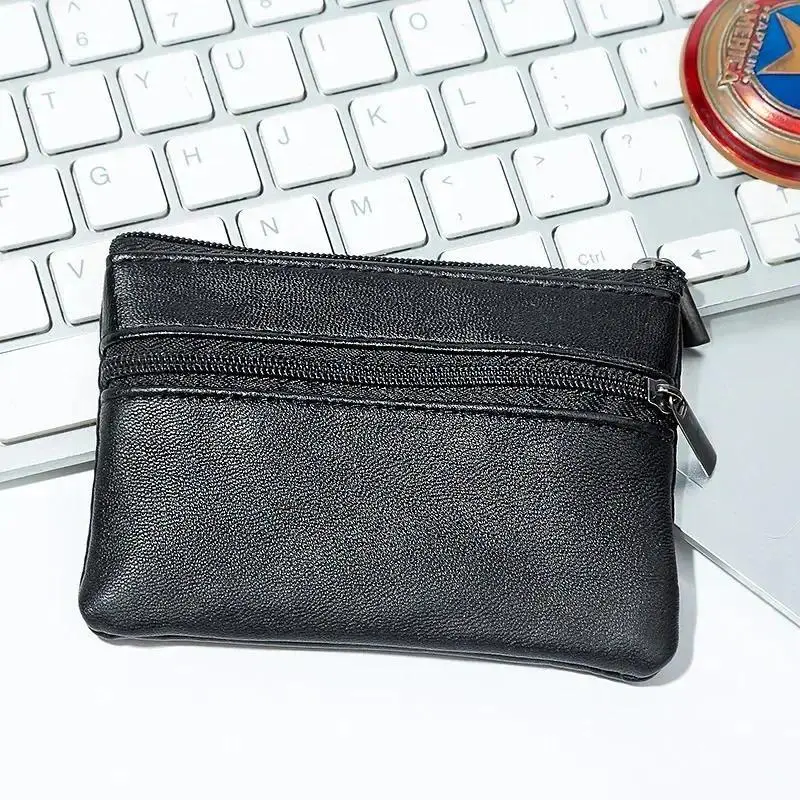Men's PU Leather Zipper Wallet, Minimalist Slim Card Holder with Multi-Compartment Storage for Cash Cards Keys and Coins, Lightweight Compact Organizer Wallet for Daily Commute, Work, Travel and Everyday Carry summerwins