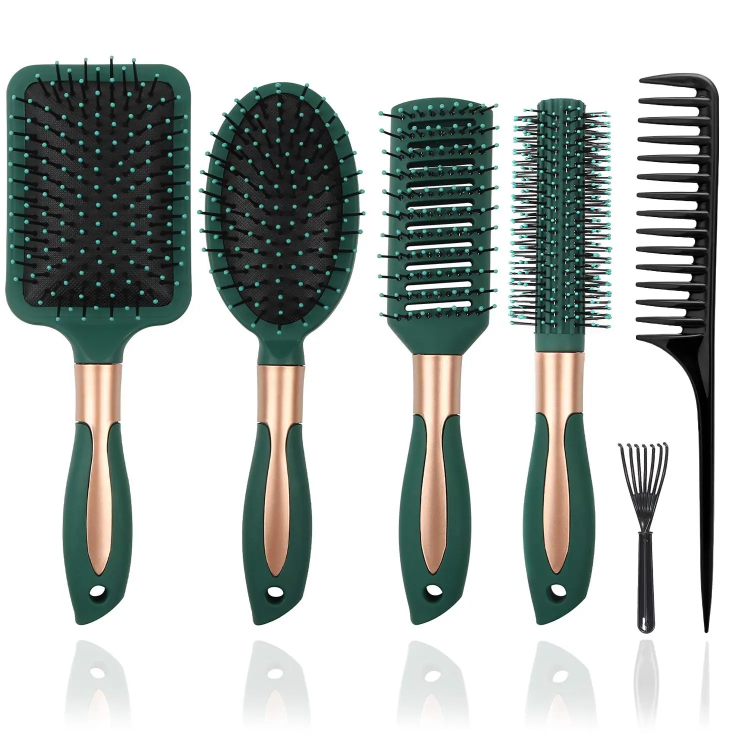 Professional Hair Brush Set, 6 Counts/set Wet & Dry Hair Cushion Comb Set, Tangle-free Hair Brush, Detangling Hairbrush, Anti Tangle Brushes, Hair Styling Tools for Men & Women