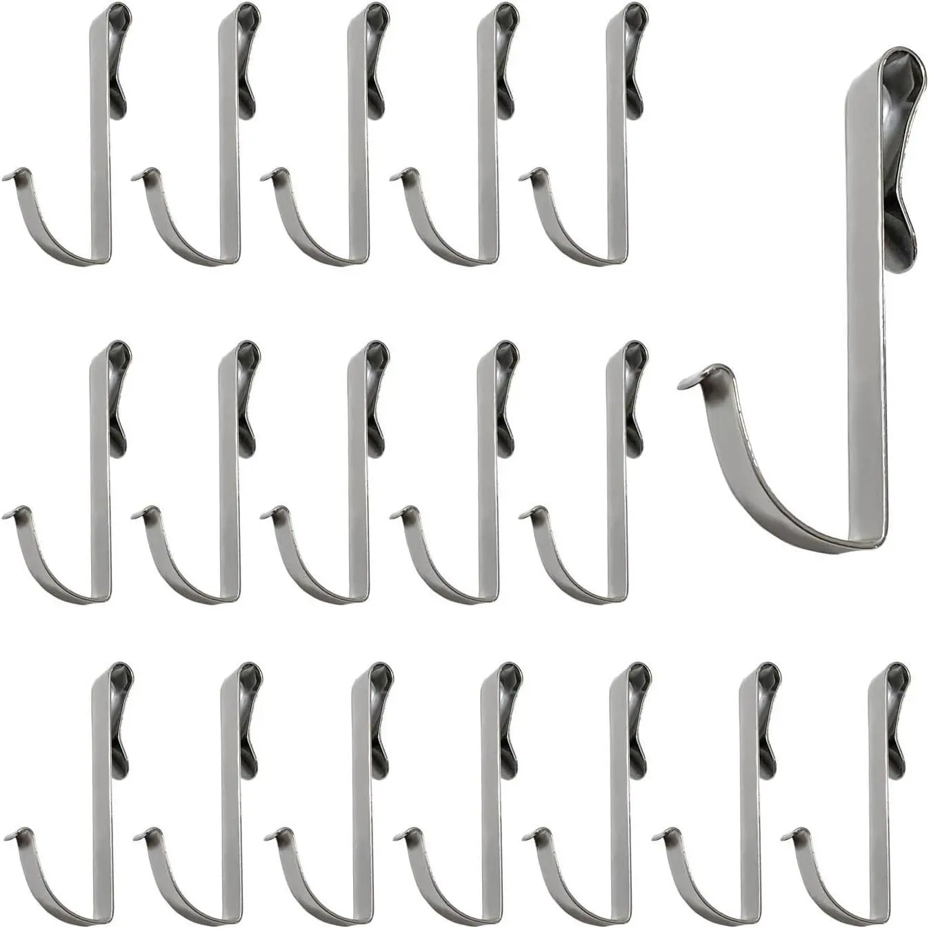 Penwlled 20 Per Pack J Shaped Stainless Steel Hooks, Wire Rack Hooks, Sink Hanger Heavy Duty Hanging for Kitchen, Bedroom, Office, Wire Shelf, Coat Rack Accessories