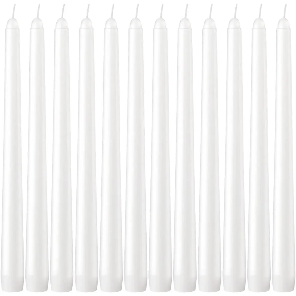 Dripless Taper Candles - Unscented White Candles Bulk - Candle Sticks Long Burning 7.5-8 Hours - for Candlesticks, Dinner Table, Vigil, Advent, Christmas, Thanksgiving, Kwanzaa - 12 Pack,10 Inch Tall