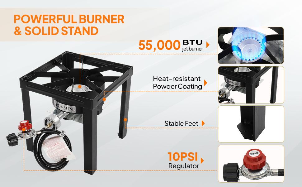 ROVSUN 30QT Turkey Fryer & 10QT Fish Fryer Kit w/ 55,000BTU Propane Stove, Aluminum Outdoor Deep Fryer & Seafood Boiler Steamer w/Baskets, Thermometer, Marinade Injector, Turkey Rack & Rack Lifter