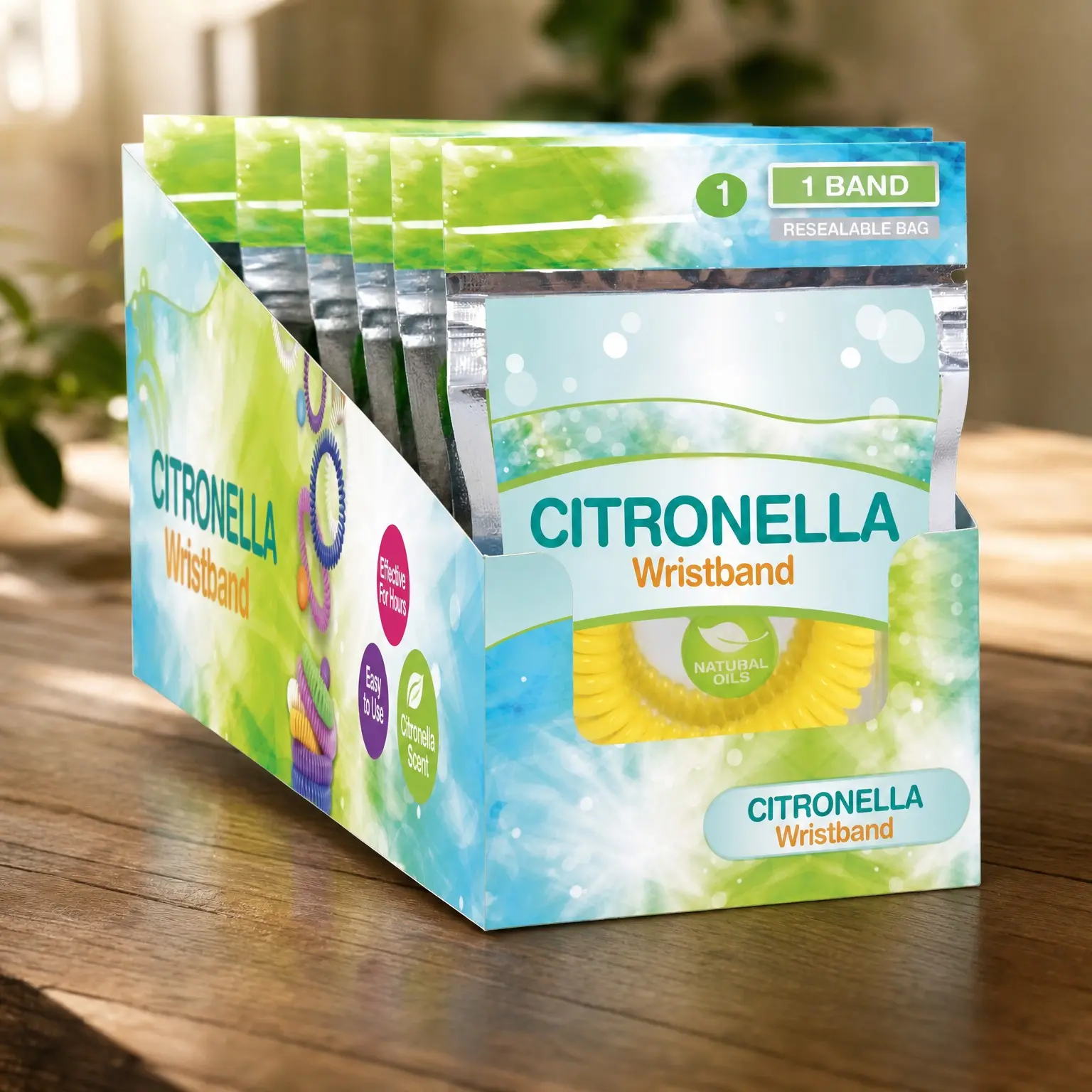 Citronella Scented Coil Wristbands, Reusable and Resealable, One Size Fits All (Pack of 25)