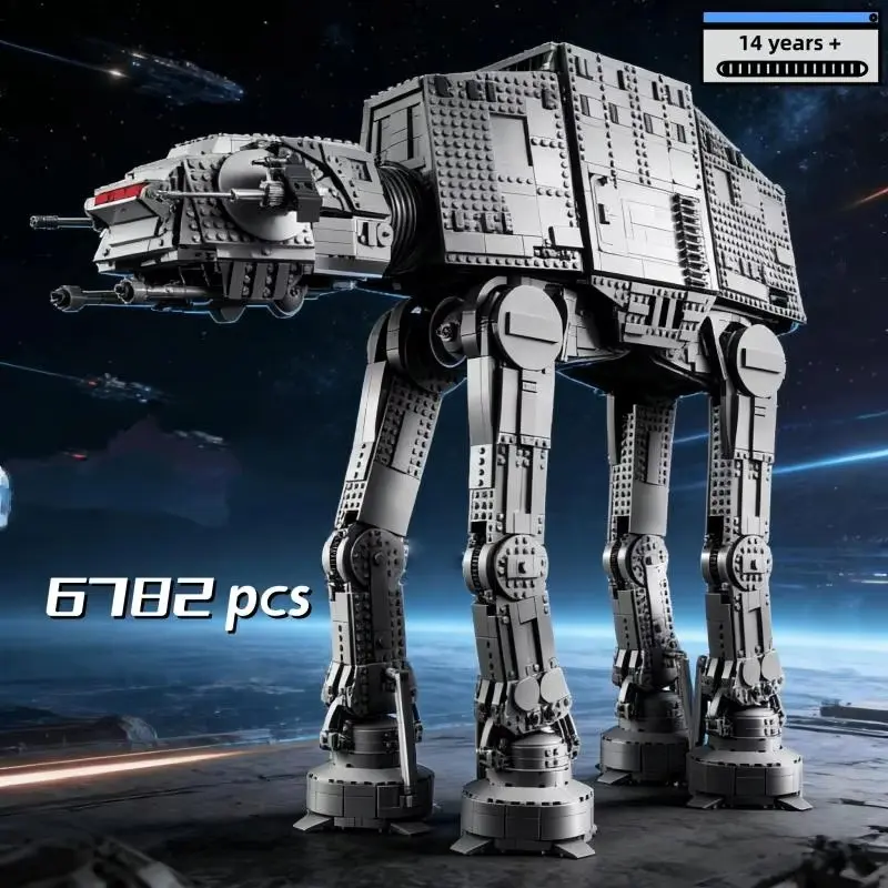 6782pcs Classic At-At Building Blocks, Large Collectible Model, Adult Hobby Gift, Christmas Present, Movie Game Series