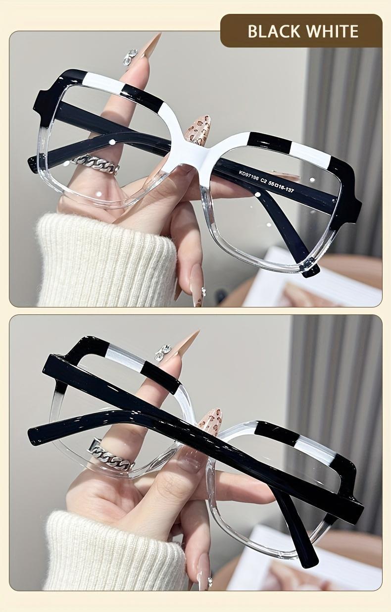 Ladies Elegant Square Frame Glasses, Stylish Contrast Design with Tortoiseshell Pattern, Lightweight Plastic Frame and Clear Lenses for Trendy Daily Wear