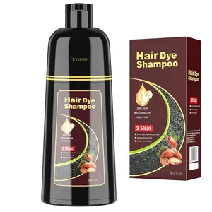 Brown Hair Dye Shampoo for Woman & Man,Color Shampoo 3 in 1, Semi-Permanent Gray Hair Coverage, Mild Formula, Lasts 30 Days(16.90 oz)