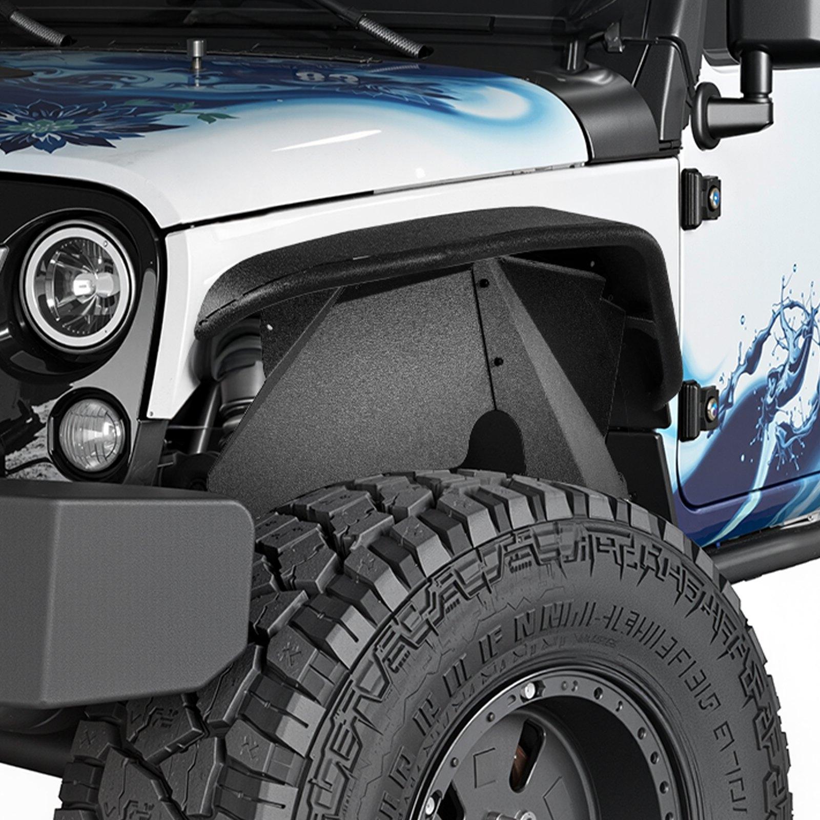 VEVOR Inner Fender Liner, Front & Rear Fender Liner Compatible with 2007-2018 Jeeps JK/JKU 2/4 Doors, Steel Mud Guards Bolt-on Style Fenders Flare, Wheel Well Cover Fenders Flare Liners, Black VEVOR Inner Fender Liner, Front & Rear Fender Liner Compatible with 2007-2018 Jeeps JK/JKU 2/4 Doors, Steel Mud Guards Bolt-on Style Fenders Flare, Wheel Well Cover Fenders Flare Liners, Black