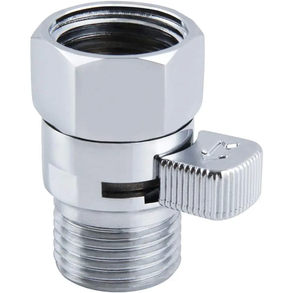 Shower  Flow Restrictor for Bathroom, Chrome | Solid brass, G 1/2 Thread Water Flow Control Valve with Easy Grip Handle, Save Water, fits handheld shower, bidet sprayer