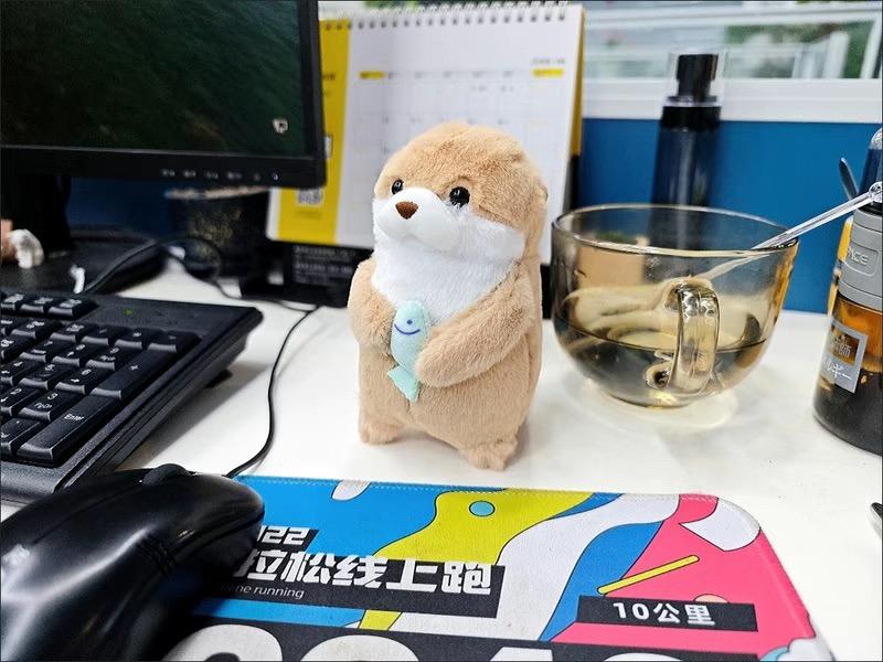 Cute Otters Holding Fish Plush Doll Keyrings Lightweight Hanging Pendant Props For School Bag Key Wallet Doll Toy Gifts 11cm