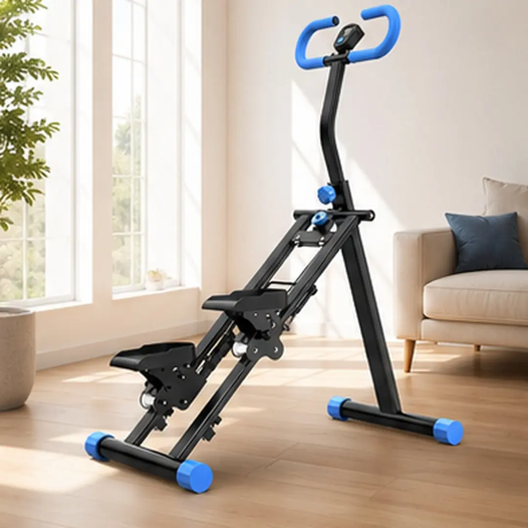 ARCH Sturdy Vertical Climber Stepper Machine for Home Full Body Workout, Adjustable Foldable Handle, LCD Monitor, Foldable Design, Blue, 265 lbs High-Capacity, ABS+Rubber+Steel (Q235) Frame