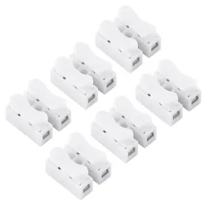 GJANSH 2 Pin Wire Connectors, 50/100PCS Spring Wire Connectors Terminal Cable Clamp Connectors, Quick Terminal Wire Connector for Wire LED Strip Light Wire Connecting