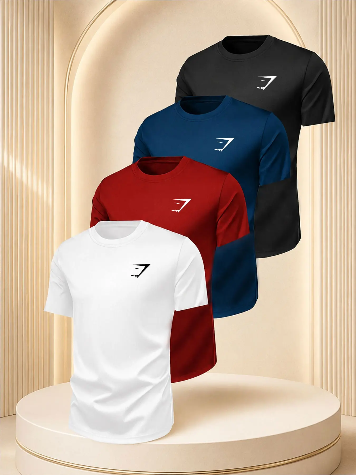 Men's Sporty Casual T-Shirt, Gym & Outdoor Wear, Sportswear Gym Tees, European Style Minimalist Design, Breathable Soft Material, Multi-Color Summer Essential