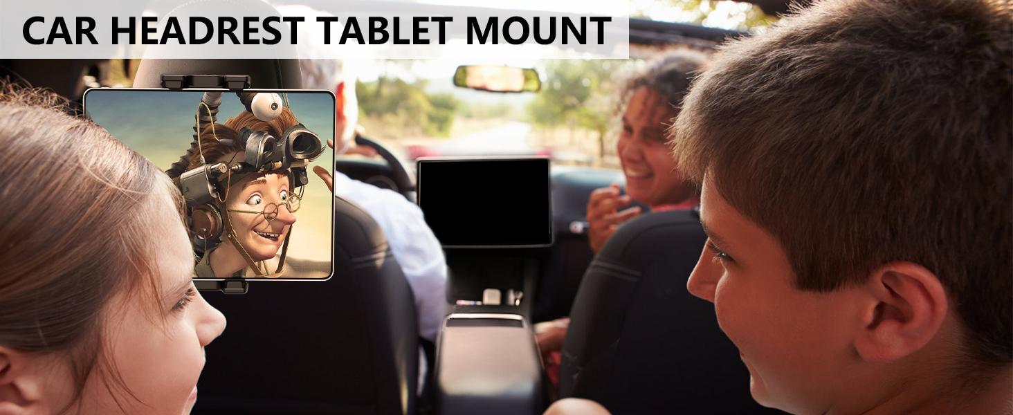 OHLPRO Tesla Tablet Holder for Model 3/Y, Headrest iPad Mount for Back Seat, Adjustable Car Backseat Mount Compatible with 5-13" iPad Tablets & Phones, Essential for Long Road Trips with Kids