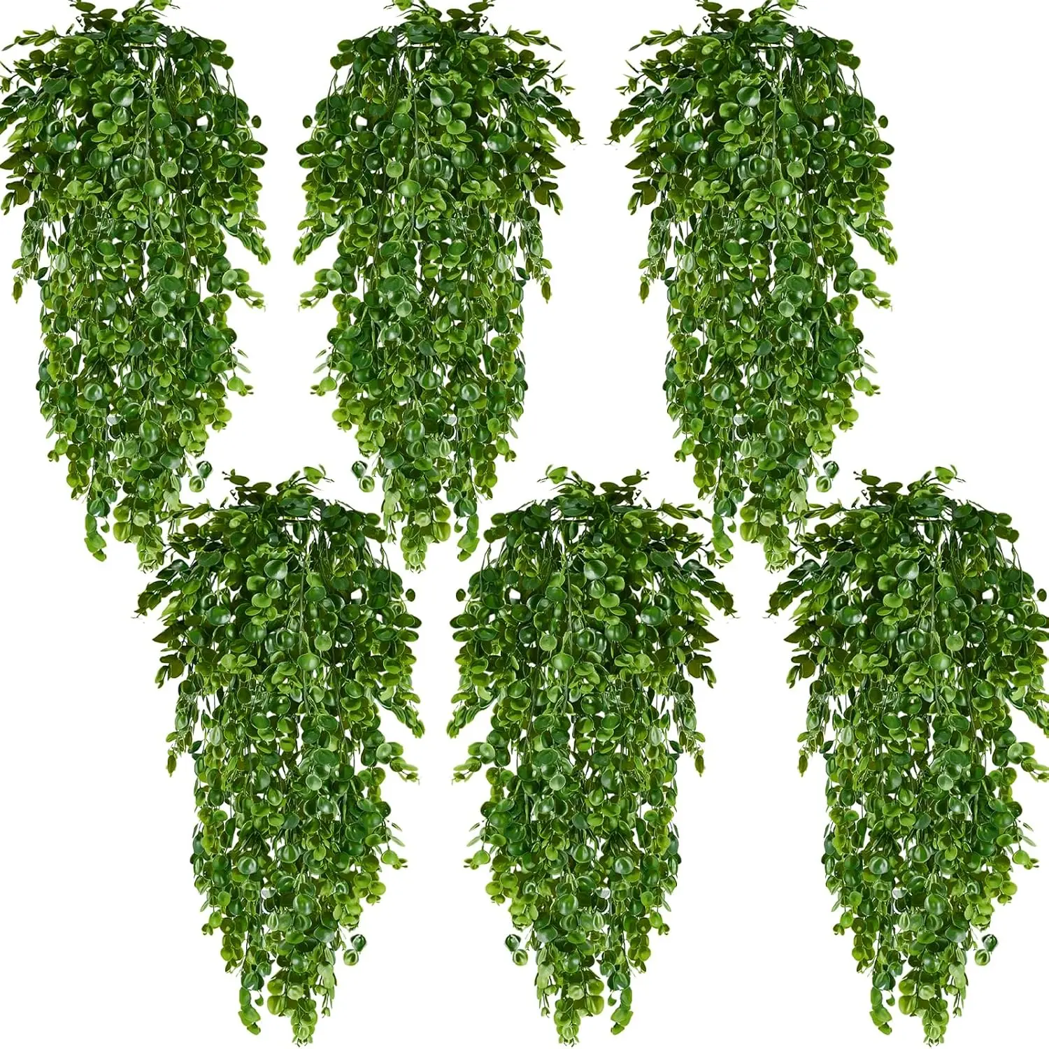 6Pcs Fake Hanging Plants Faux Greenery for Outdoor Planters Wall Plants Hanging Plants Artificial Decor Trailing Plants for Indoor Outdoor Plants Decor