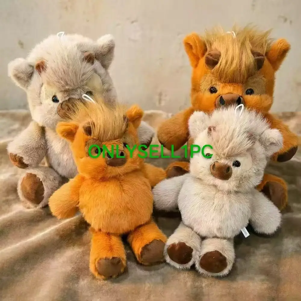 New Run Series Scottish Highland Calf Plush Toy Doll, Small Pig Hoho Stuffed Animal, Soft and Cozy Companion for Kids, Cute Stuffies, Cute Stuffed Animals
