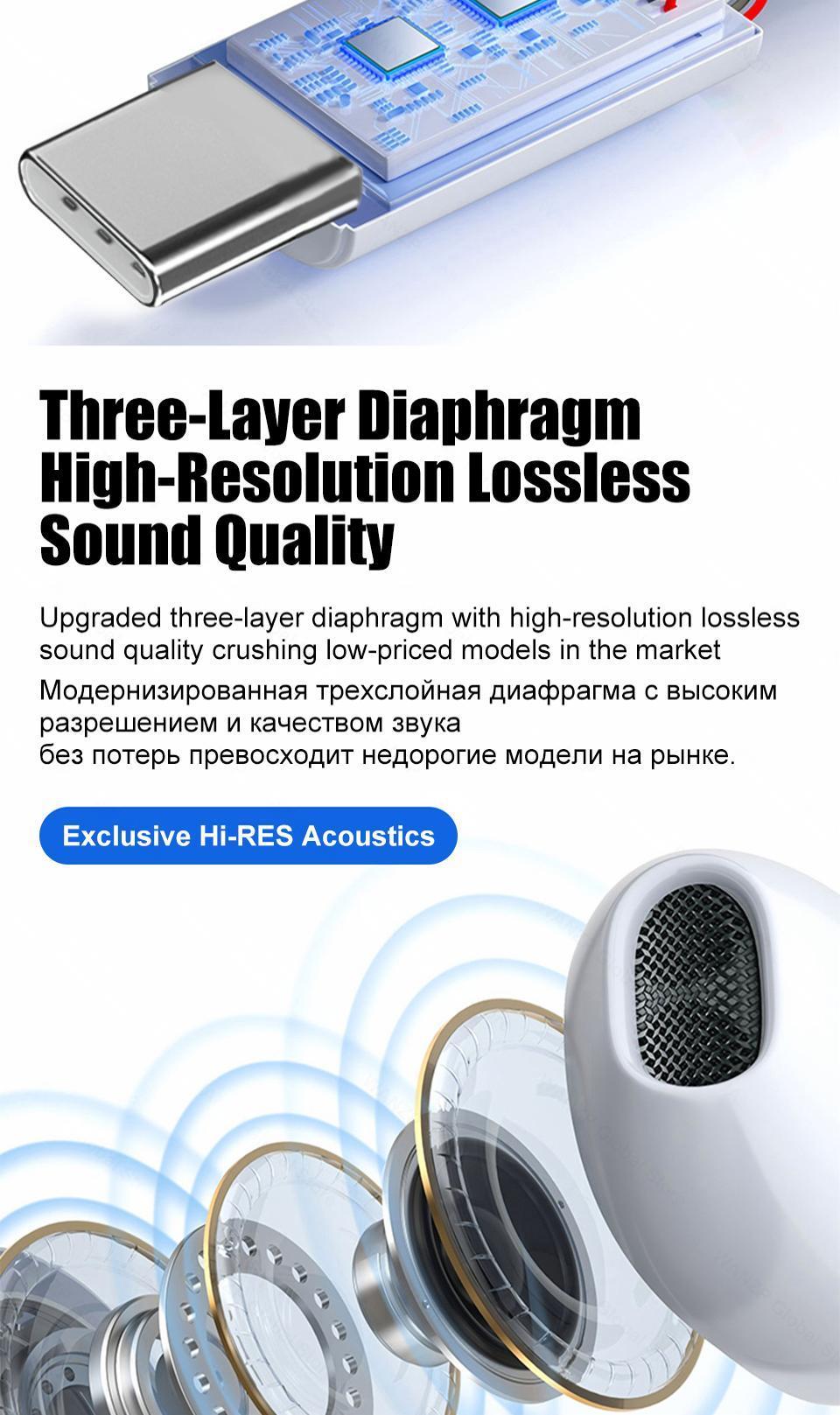 Type C Wired Headphones 3.5MM Earphone Earbuds Accessories