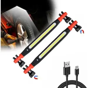Magnetic Work Light Under Hood Rechargeable Bar for Mechanics Car Repairing Garage 360 °   Adjustable 3 Lighting Modes Red
