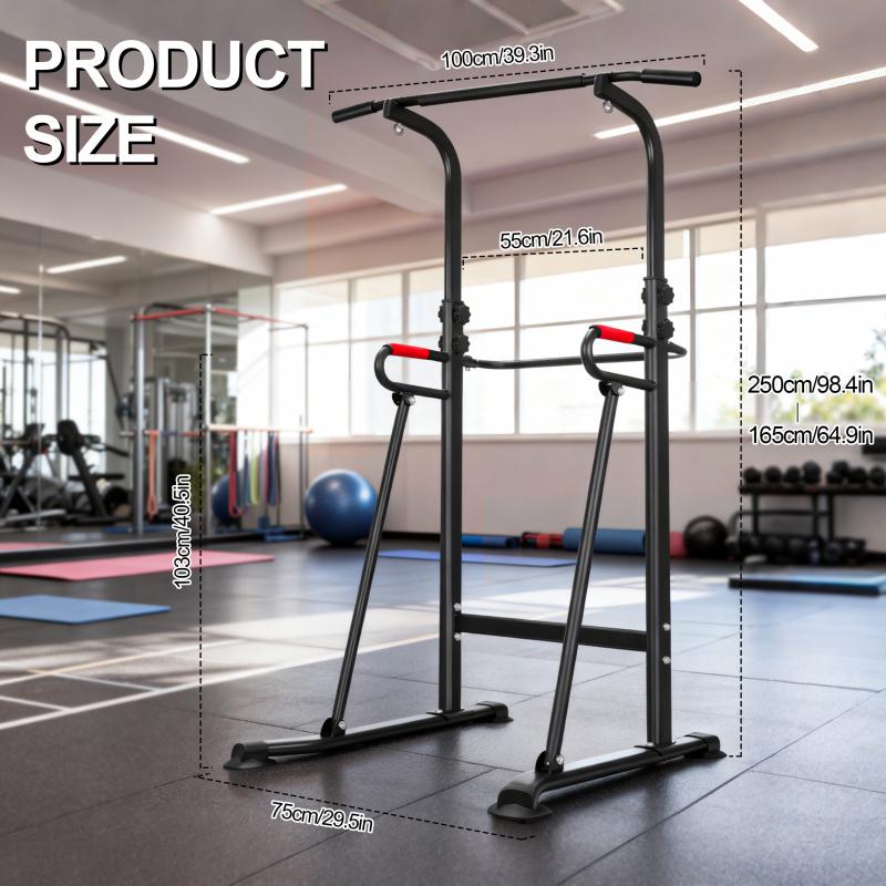 Pull-up bar and double-bar pull-up machine, strength training tower, specifically for home gyms, height-adjustable heavy-duty multi-functional strength training and fitness equipment