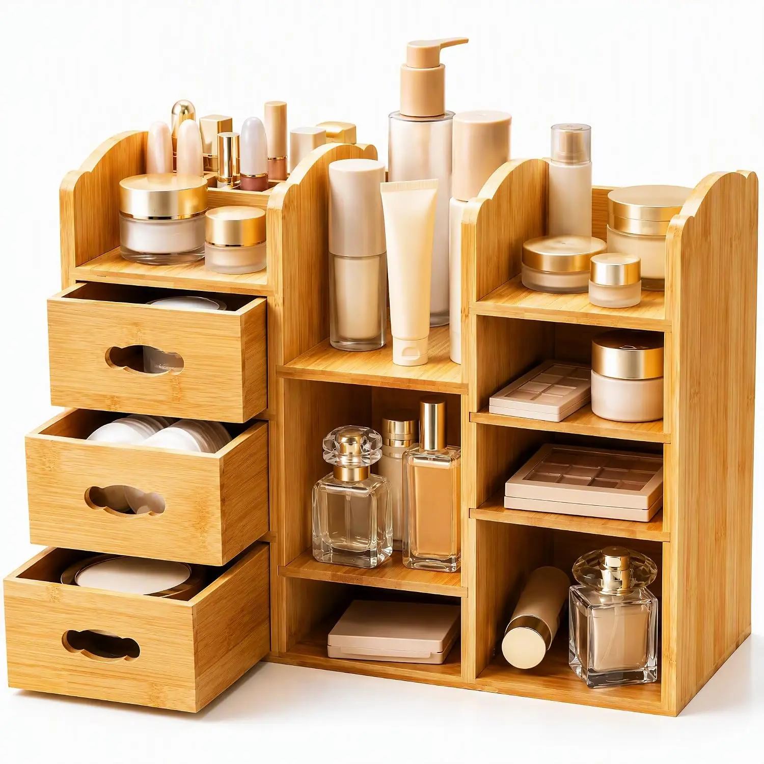 Makeup Organizer with Drawers, Large  Storage Shelf for  Countertop Skincare Organizer for Desktop, Skincare, Beauty Supplies,  Display, Stationery Storage