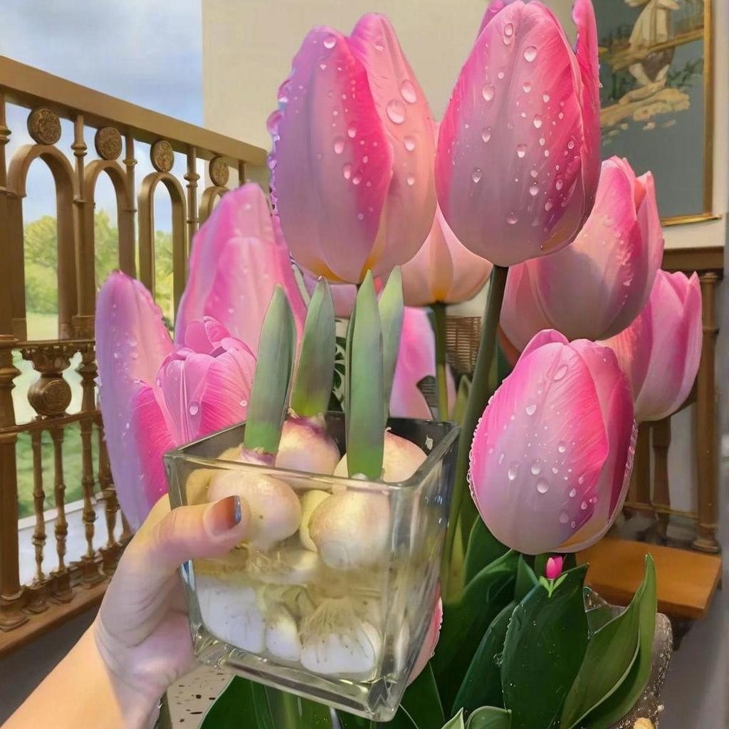 1 Tulip Bulb | Easy Care Hydroponic & Soil Plants | Ornamental Flowers | For Tabletop Vase Gardens