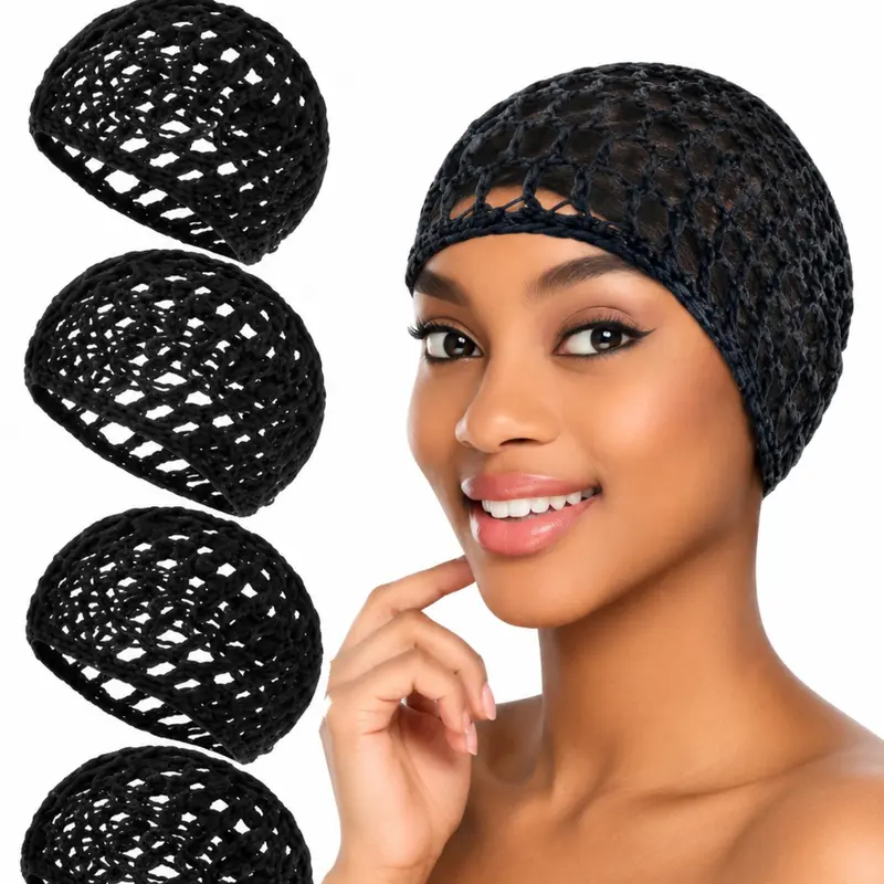 Women's 4-Piece Hair Net Set, Wig & Bun Protector, Secure Breathable Mesh Snood for Ballet, Cooking, Daily Use