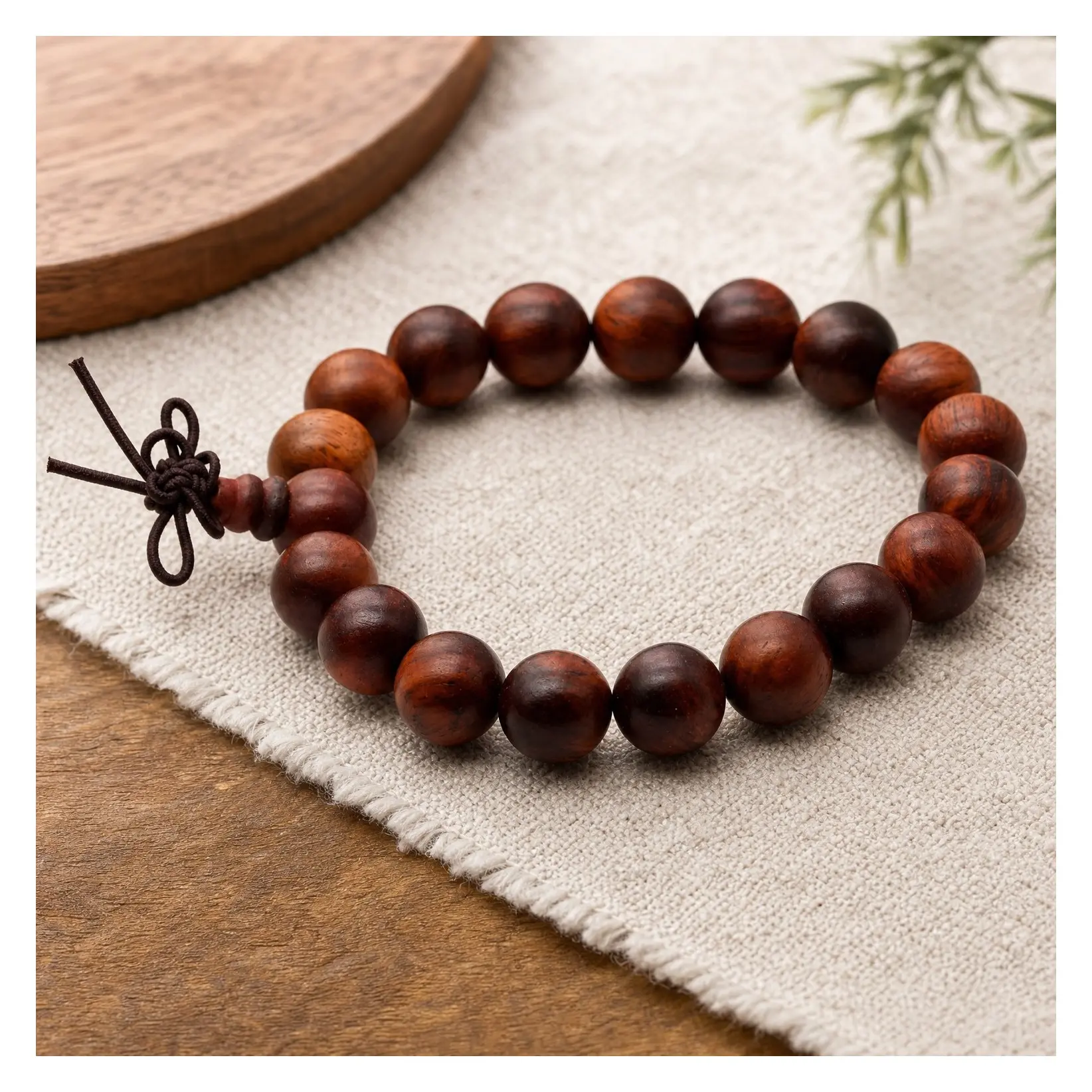 Unisex Natural Rosewood Mala Prayer Beads Necklace Bracelet for Buddhist MeditationGift