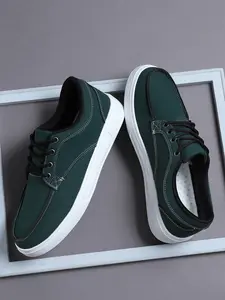 Men's Low Top Athletic Shoes, Breathable Casual Sneakers, Anti-Slip Durable Design, PU Leather Eva Sole, Medium Width, All Seasons